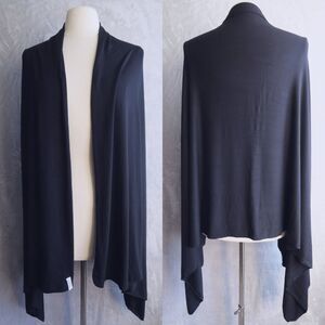 HAPPY LUXE Jet Black Jersey Wayfarer Travel Wrap Rectangle Tencel Soft Smooth